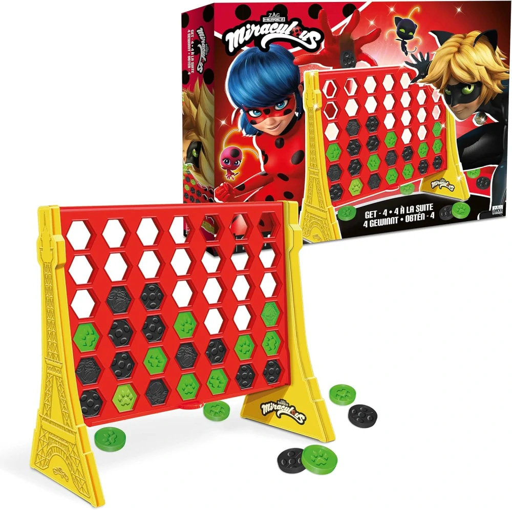 Společenská Hra - Čtyři v řadě Miraculous Kouzelná Beruška od ZAG Play