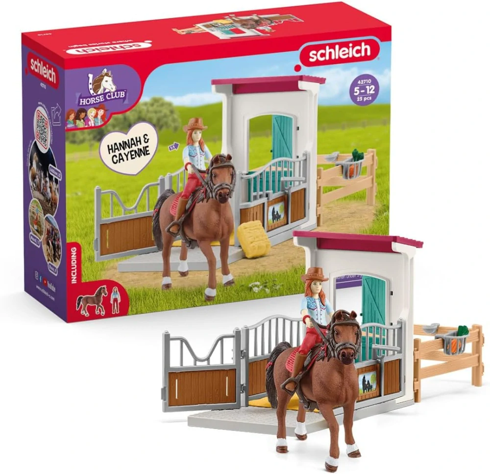Schleich 42710 Stáj Box pro koně Hannah & Cayenne