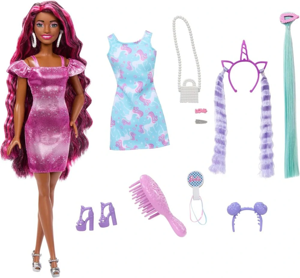 Mattel Barbie s fantastickými rudými vlasy černoška HKT95