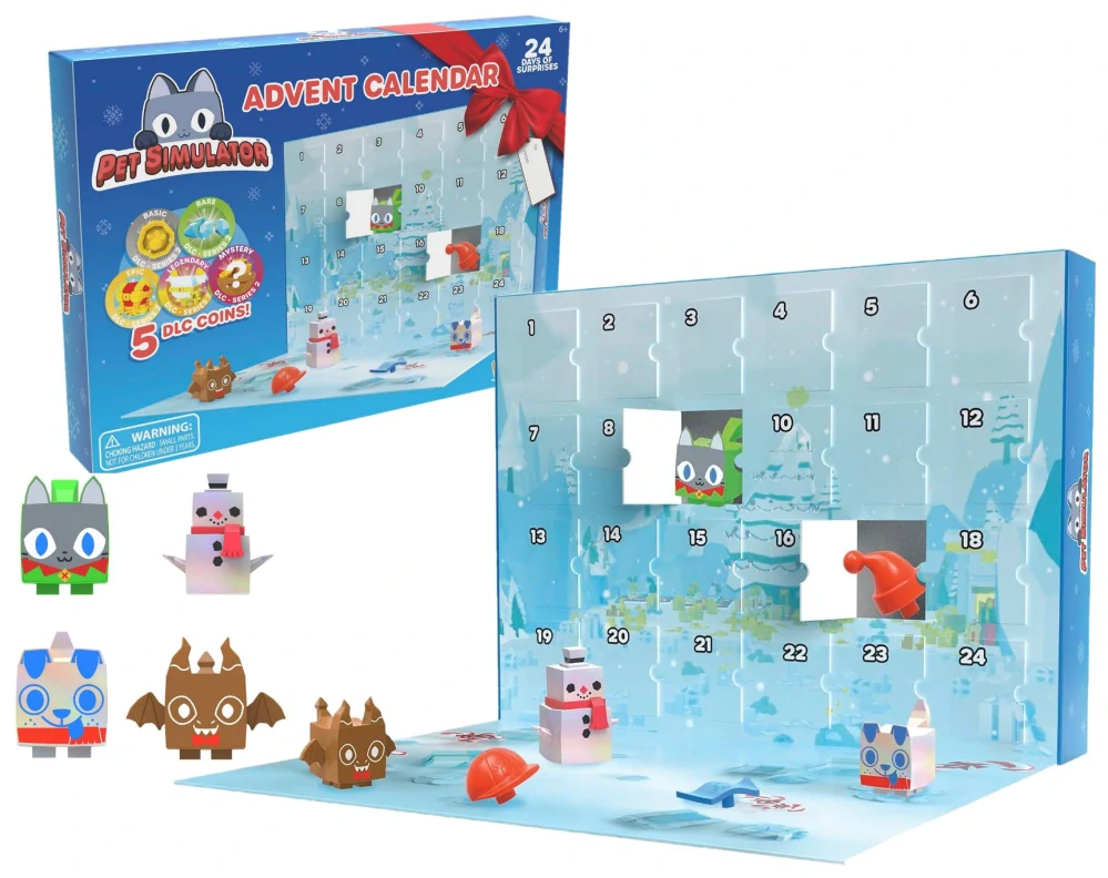Adventní kalendář Pet Simulator Roblox Figurky Příslušenství Kódy DLC