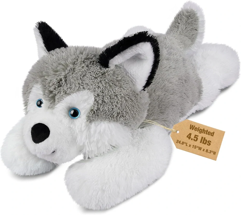 Velký Plyšový Zátěžový Pes Husky zatížený 2 kg - Plyšák 68 cm