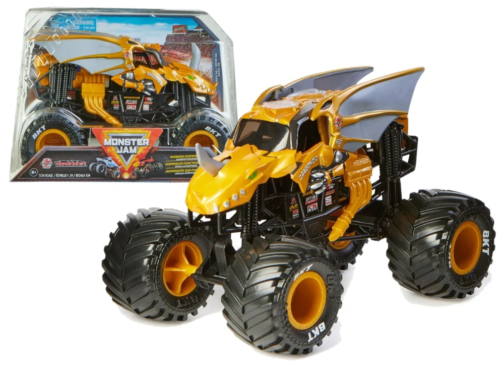 MONSTER JAM Monster Truck BAKUGAN DRAGONOID Kovové Auto Velké Vozidlo 1:24