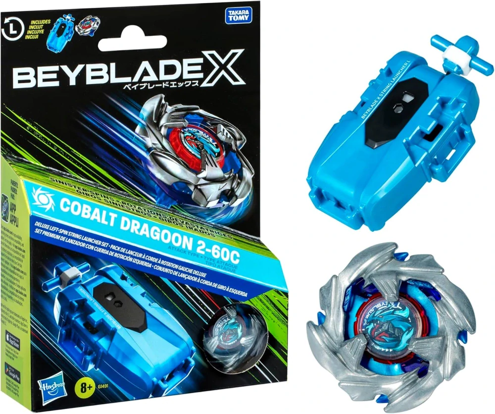 Beyblade X + Cobalt Dragoon 2-60C s levotočivým vystřelovačem Hasbro