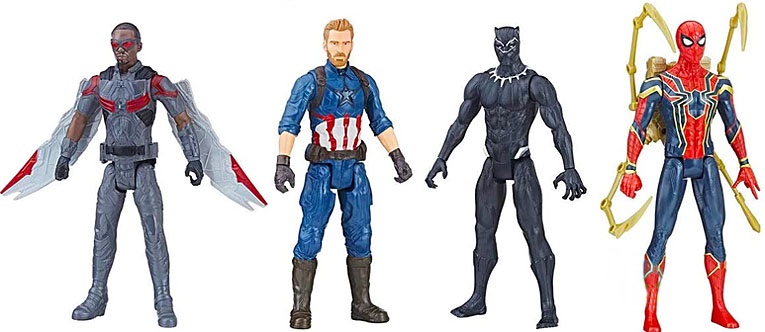 Avengers Infinity War Sada 4 Figurek 30 cm Černý Panter Iron Spider Kapitan Amerika Falcon od Hasbro