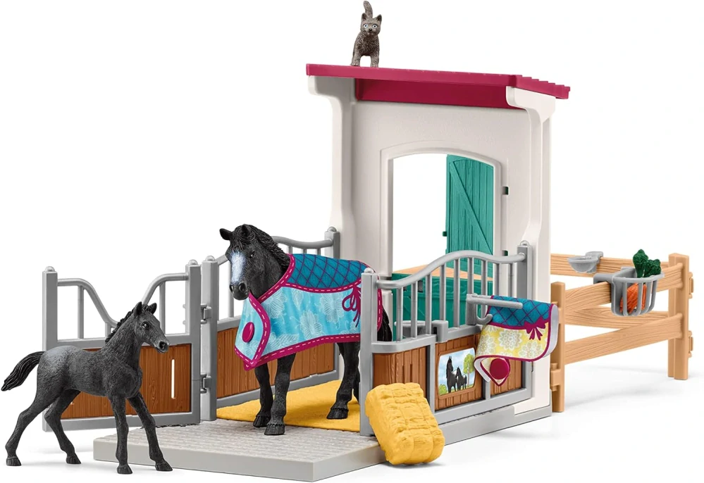 Schleich Box pro koně s klisnou a hříbětem 42611