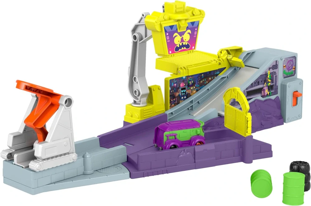 Batwheels DC dráha s odpalovací rampou a vozídlem Jokera Fisher-Price HNP07