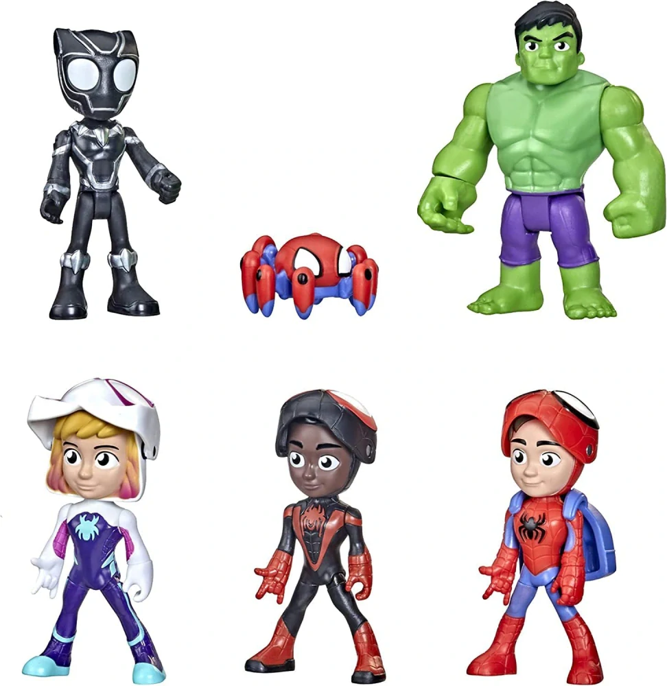 Hasbro Figurky Spidey Hulk Panther Miles Morales Ghost - Sada 6 ks figurek