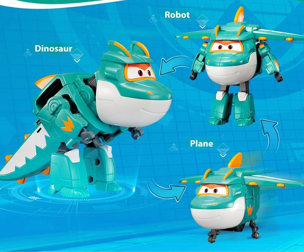 Super Wings - Sada 2 Transformujících vozidel - Jett a Tino Dino od Alpha Group