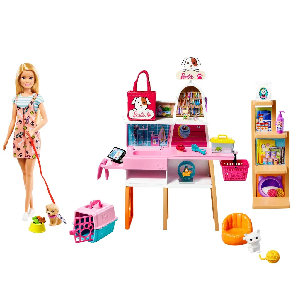 Mattel Barbie Obchod a SPA pro zvířátka s panenkou GRG90