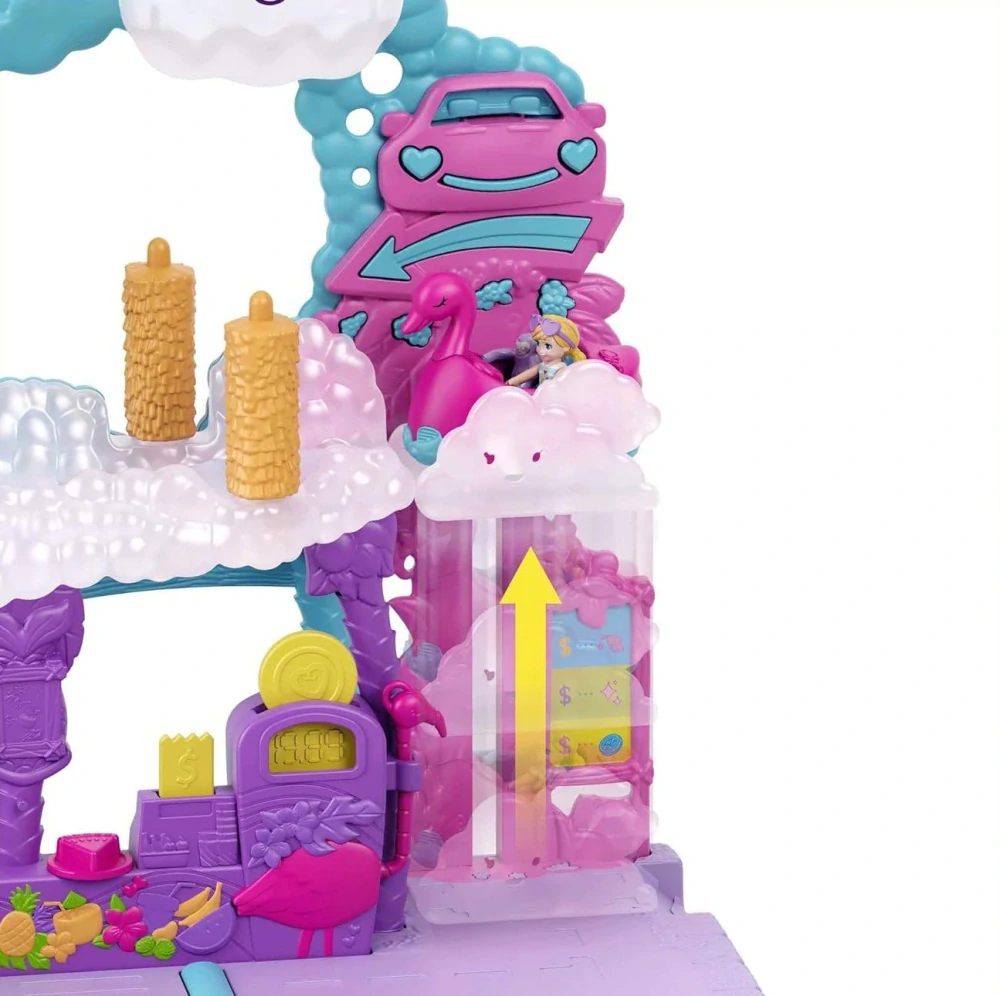 Mattel Polly Pocket Pollyville Zábavná automyčka Plameňák