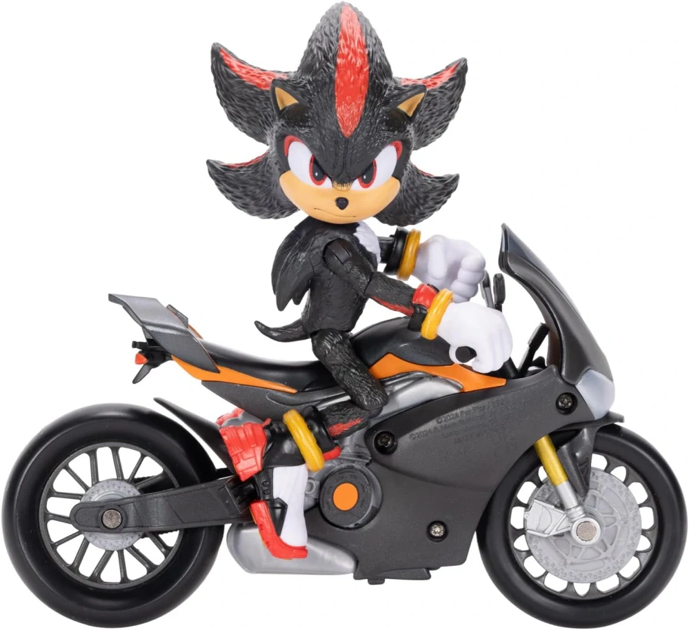 Originální pohyblivá figurka 13 cm ze filmu Sonic 3, SHADOW s motocyklem