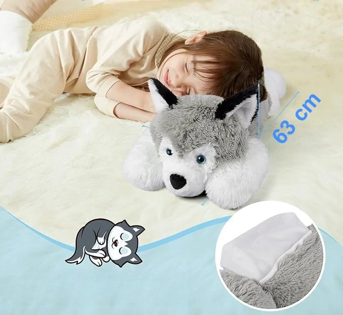Velký Plyšový Zátěžový Pes Husky zatížený 2 kg - Plyšák 68 cm