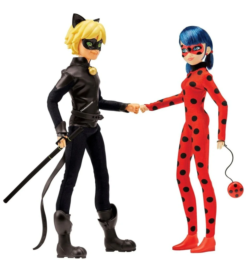 Sada 2 Panenek Miraculous Kouzelná Beruška Marinette a Černý kocour Adrien od Playmates Toys