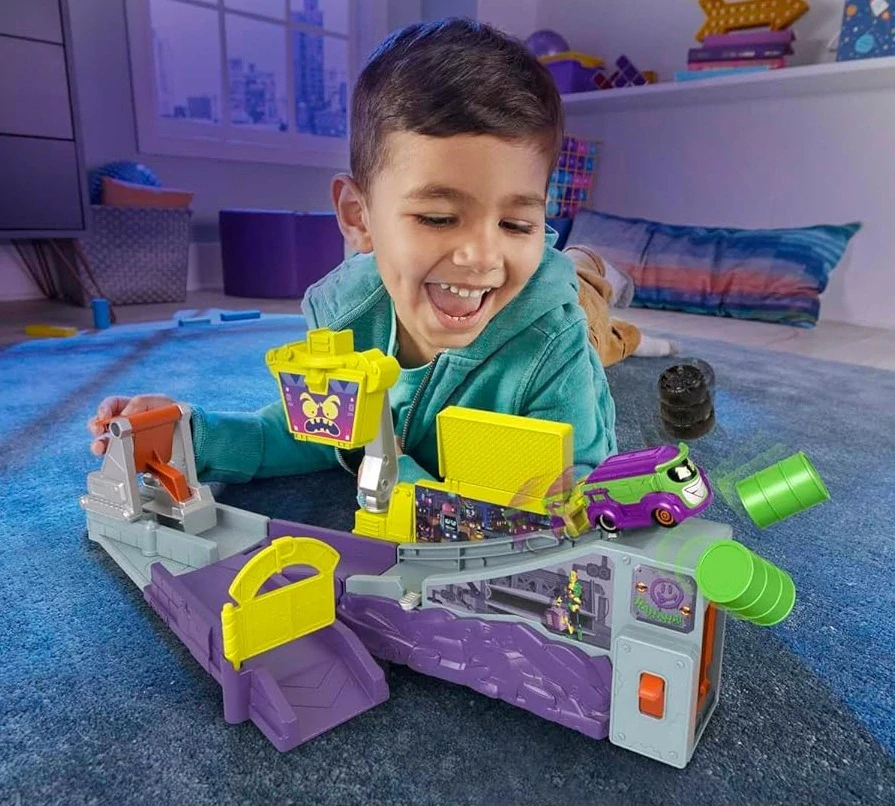 Batwheels DC dráha s odpalovací rampou a vozídlem Jokera Fisher-Price HNP07
