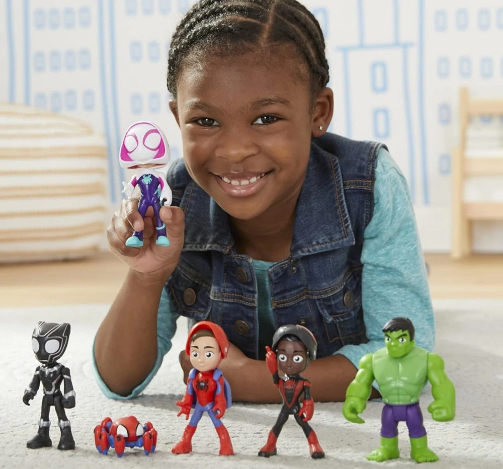 Hasbro Figurky Spidey Hulk Panther Miles Morales Ghost - Sada 6 ks figurek