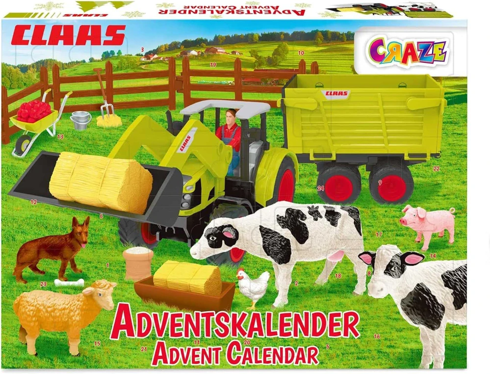 Craze CLAAS adventní kalendář Farma s traktorem a zvířátky