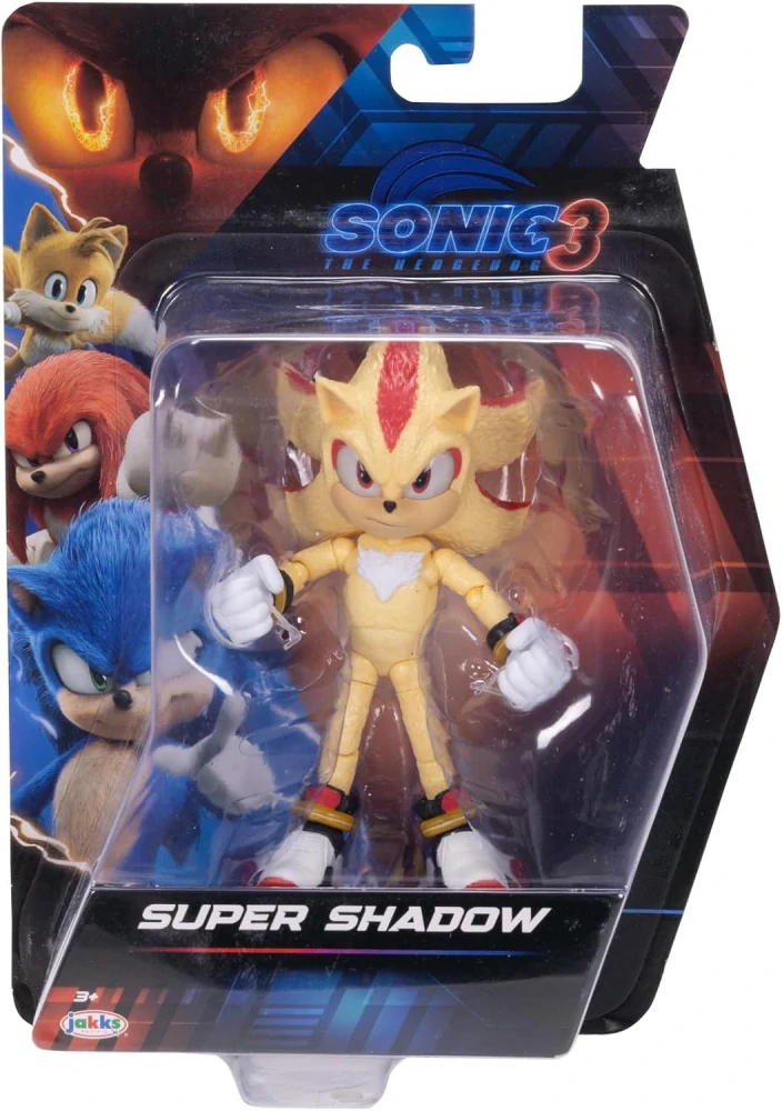 OUTLET - Sonic 3 Ježek Film Originální Pohyblivá Akční Figurka Super Shadow 13 cm