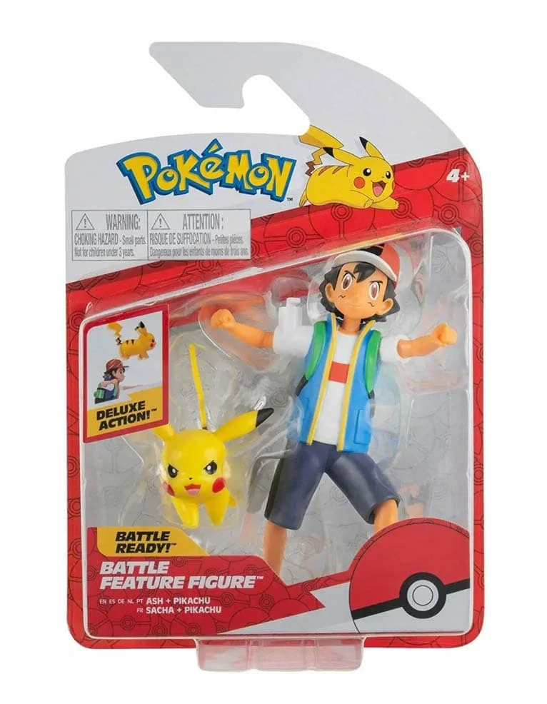 Figurka Pokémon Sada 2 figurek ASH a PIKACHU Battle Ready 12 cm od Jazwares