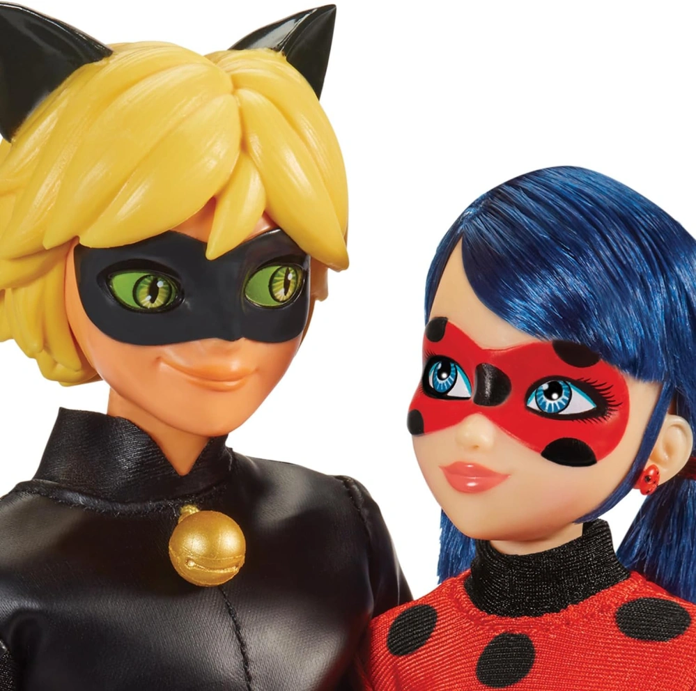 Sada 2 Panenek Miraculous Kouzelná Beruška Marinette a Černý kocour Adrien od Playmates Toys