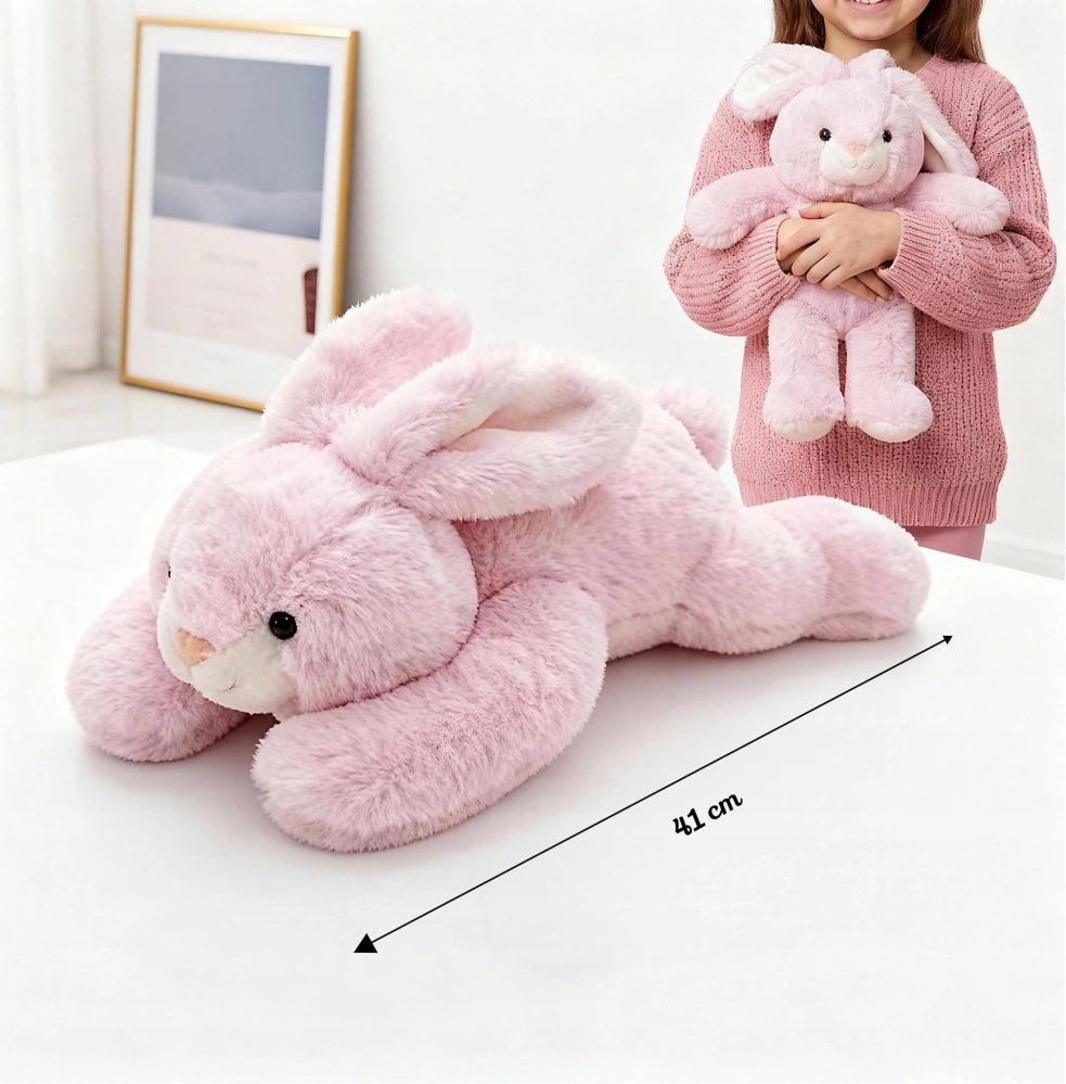 Velký Plyšový Zátěžový Králík Králíček růžový zatížený 2 kg - Plyšák 40 cm