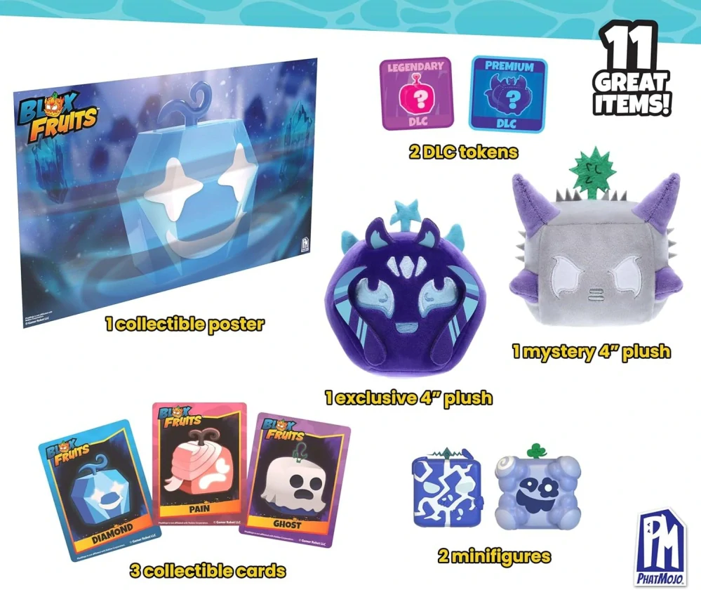 Mega velký set 2 figurky 2 Plyšáci Karty Roblox Blox Fruits Diamond