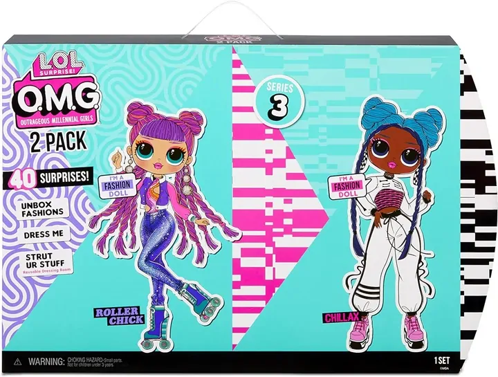 MGA LOL Surprise OMG 2 Panenky Roller Chick and Chillax 3 serie sestava 2 panenek