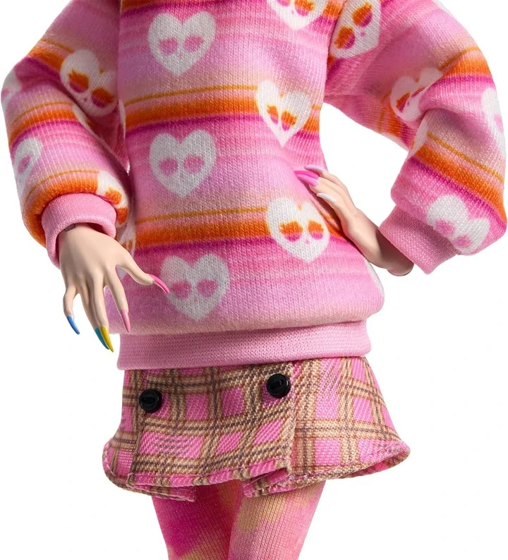 Mattel Panenka Monster High X Wednesday Enid Sinclair v růžovém outfitu HXJ05