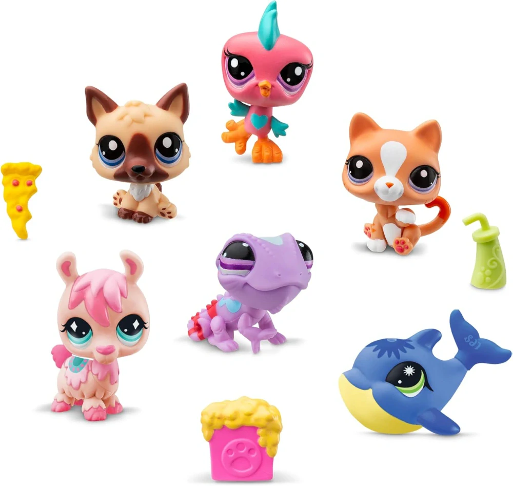 Bandai Littlest Pet Shop Sada 6 figurek s hotelem pro zvířata Hotel
