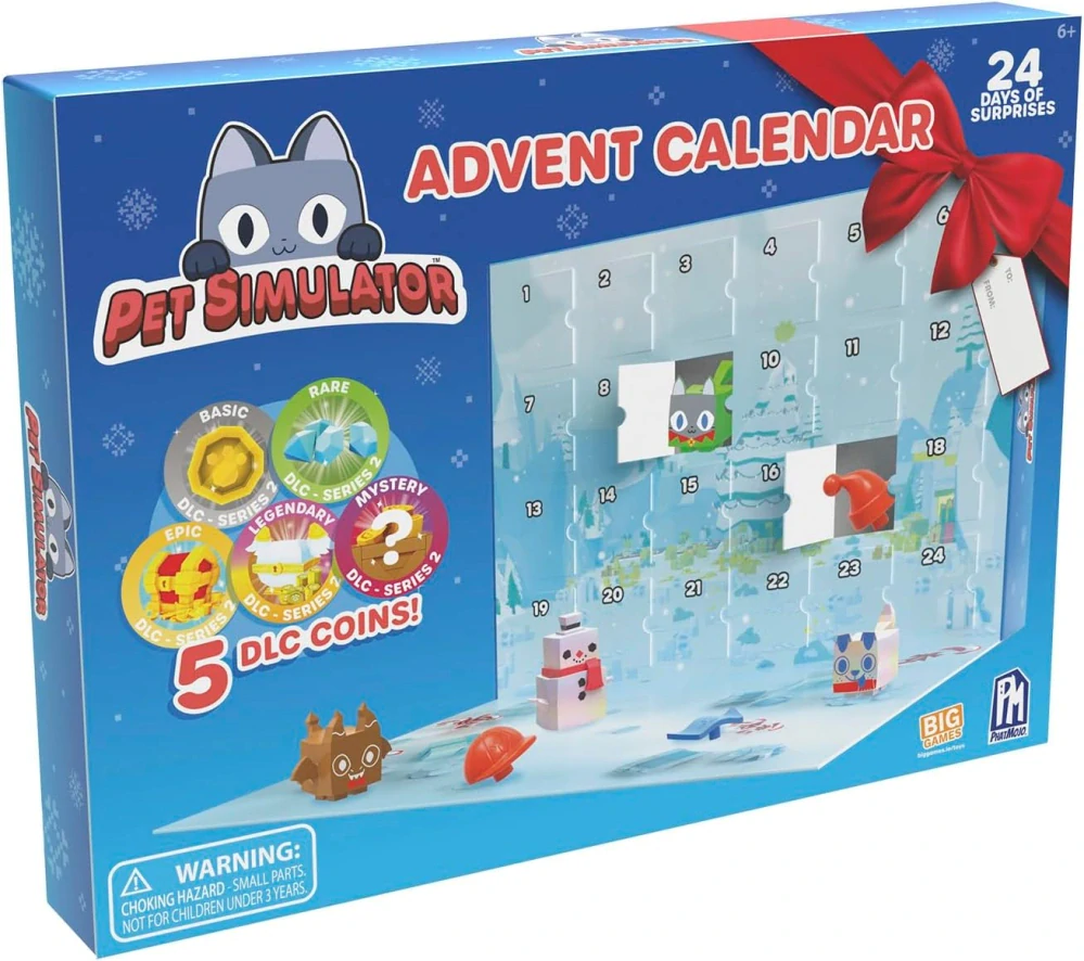 Adventní kalendář Pet Simulator Roblox Figurky Příslušenství Kódy DLC