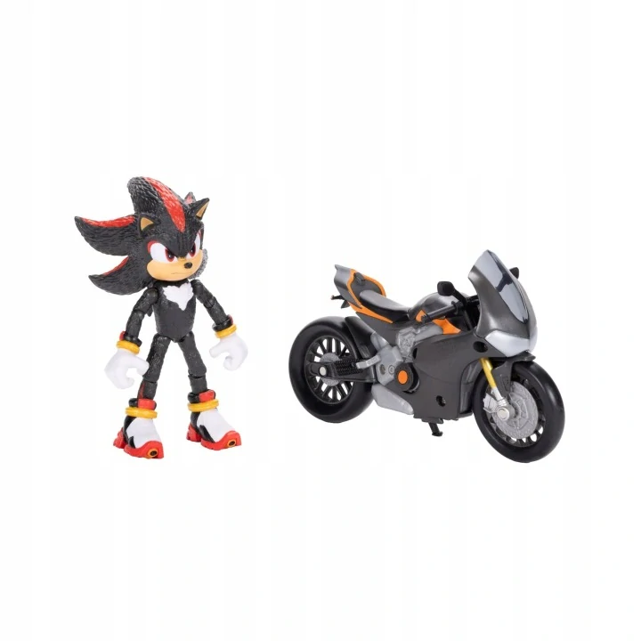 Originální pohyblivá figurka 13 cm ze filmu Sonic 3, SHADOW s motocyklem