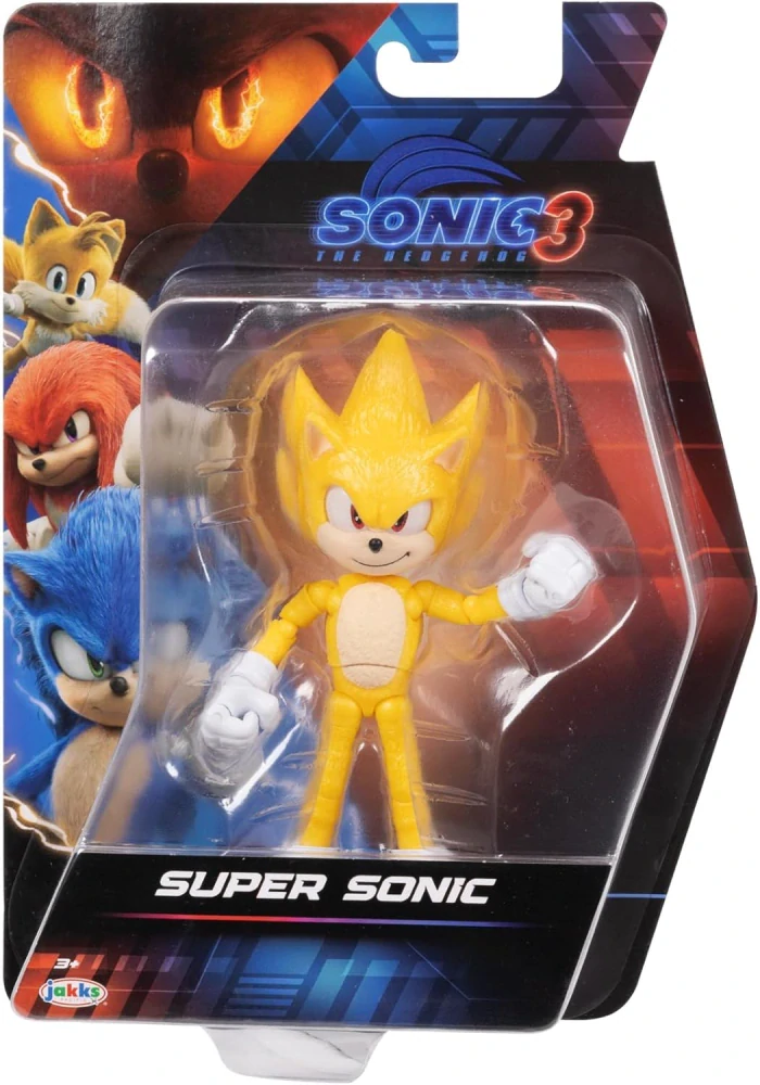 Sonic 3 Hedgehog Film Originální pohyblivá akční figurka Super Sonic 14 cm