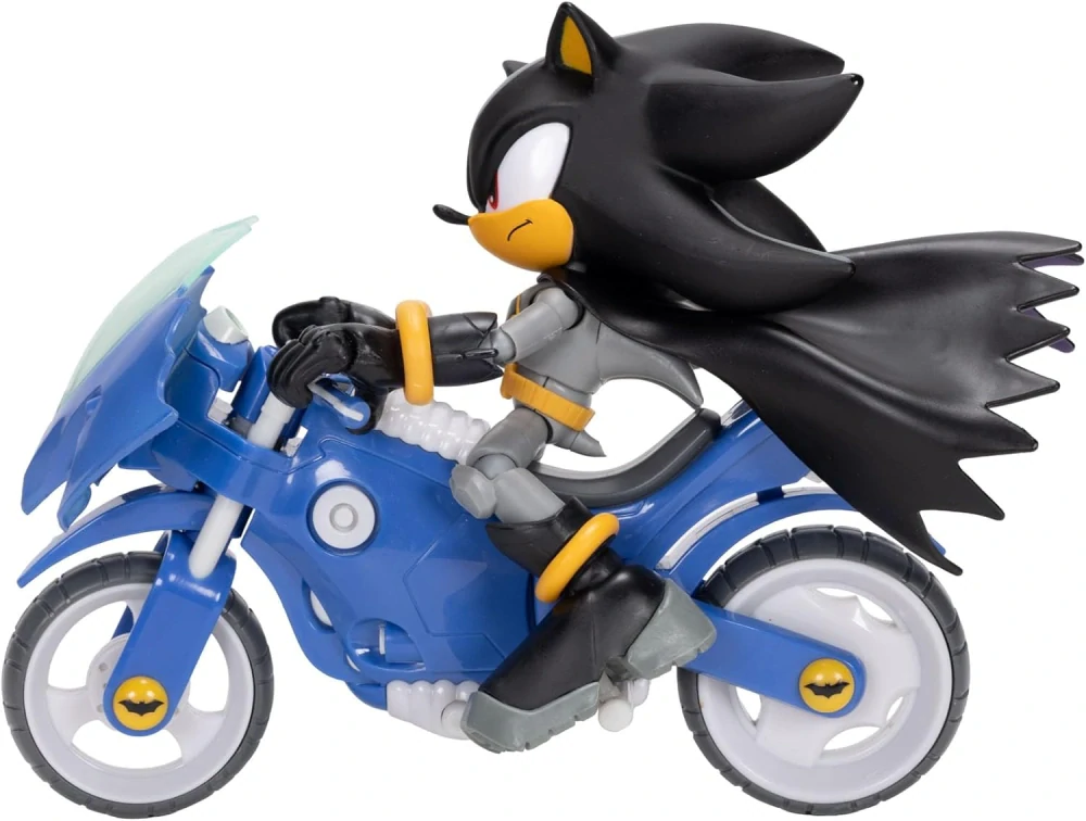 Originální pohyblivá figurka 13 cm ze filmu Sonic 3, SHADOW X BATMAN s motocyklem