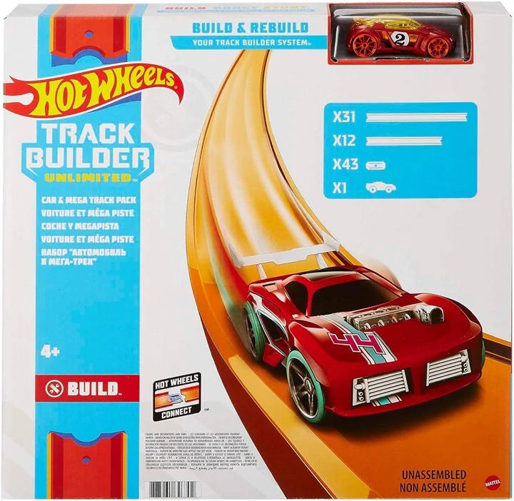 Mattel Hot Wheels Track Builder Mega balení drah pro rozšíření 12 metrů FTL69