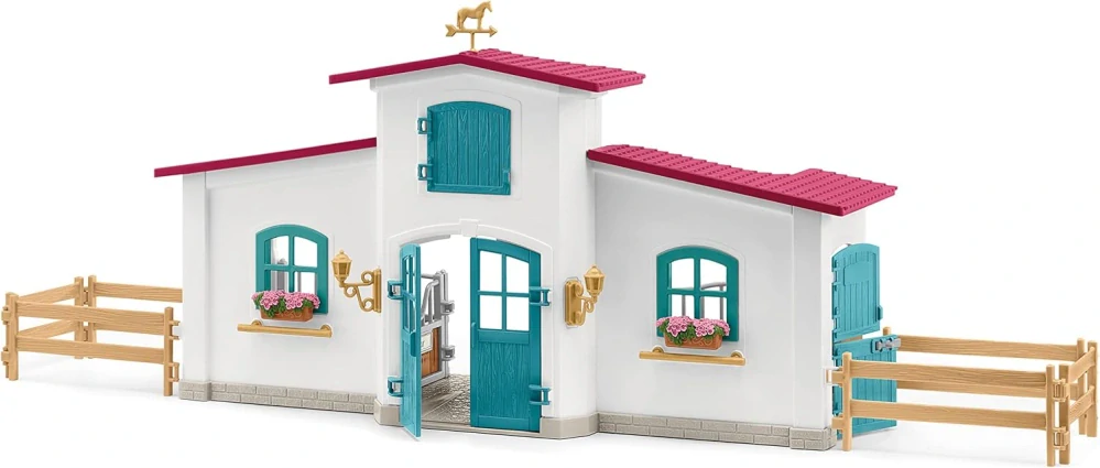 Schleich 42567 Velká Stáj s příslušenstvím u jezera - Jezdecké centrum
