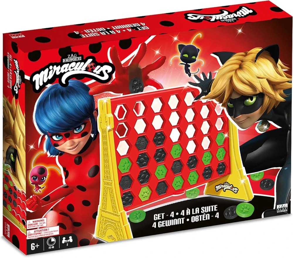 Společenská Hra - Čtyři v řadě Miraculous Kouzelná Beruška od ZAG Play