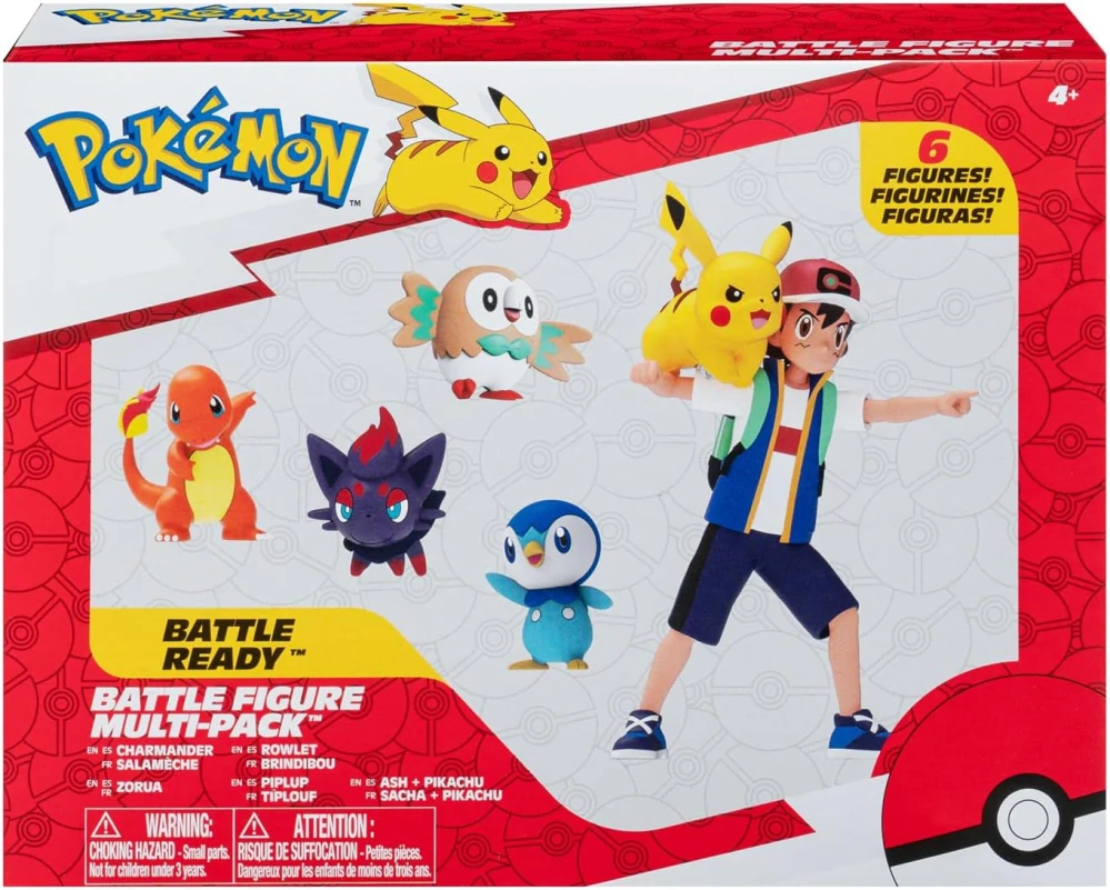 Figurky Pokémon Battle Ready - Sada 6 ks figurek ASH od Jazwares