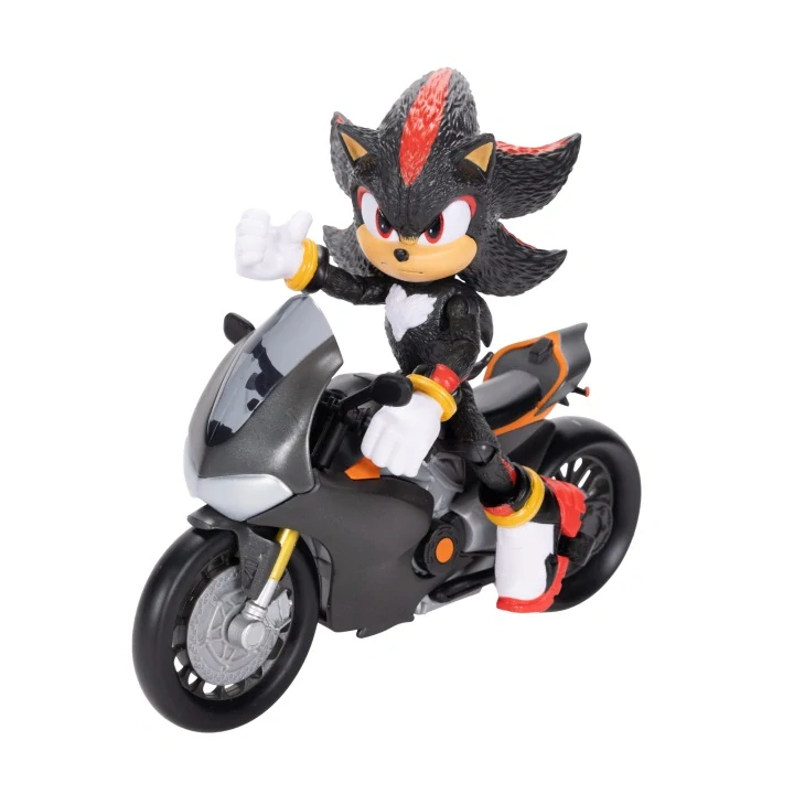 Originální pohyblivá figurka 13 cm ze filmu Sonic 3, SHADOW s motocyklem