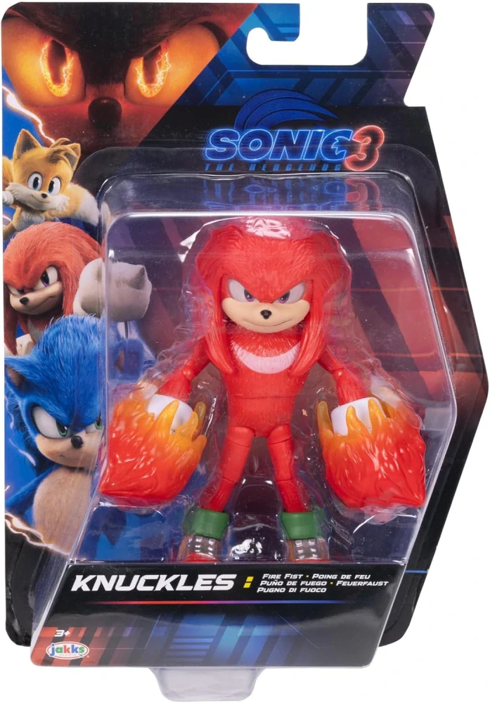 Sonic 3 Hedgehog Film Originální pohyblivá akční figurka KNUCKLES 13 cm