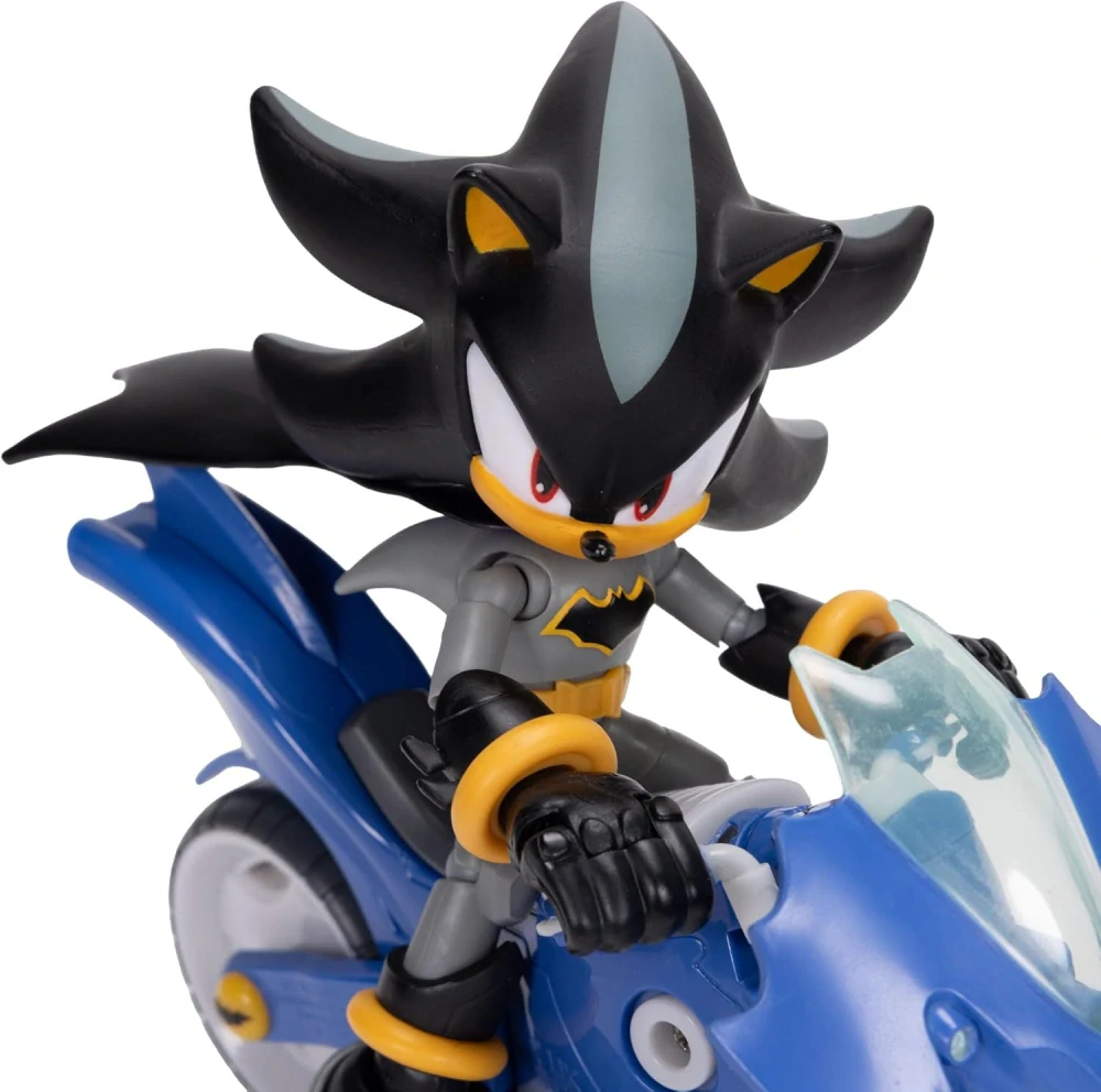 Originální pohyblivá figurka 13 cm ze filmu Sonic 3, SHADOW X BATMAN s motocyklem