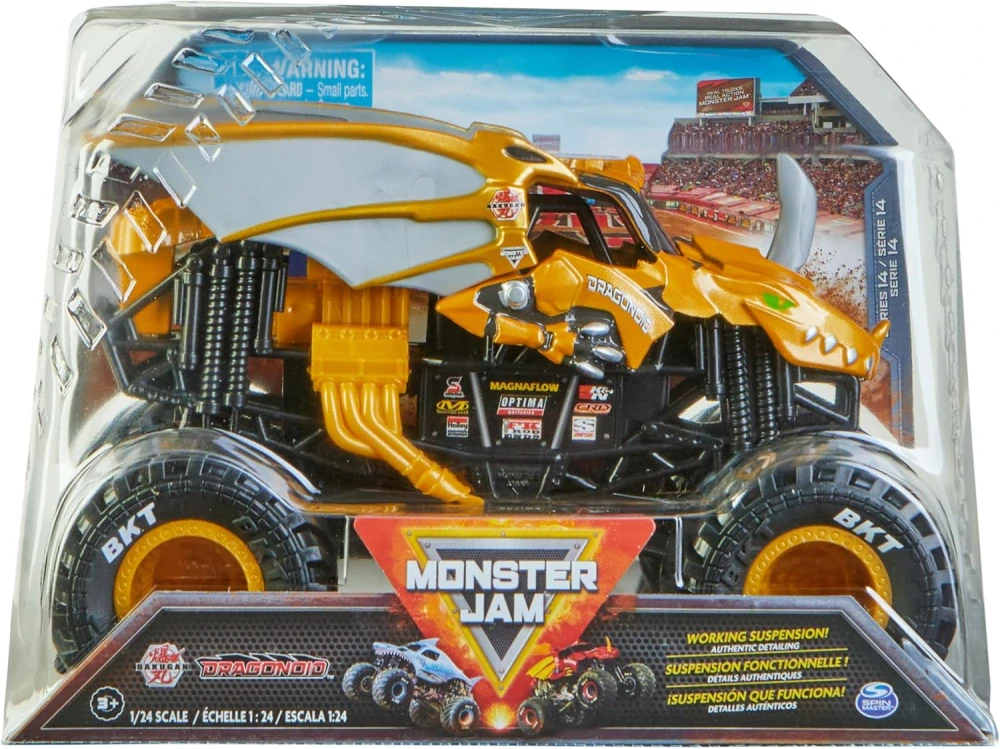 MONSTER JAM Monster Truck BAKUGAN DRAGONOID Kovové Auto Velké Vozidlo 1:24