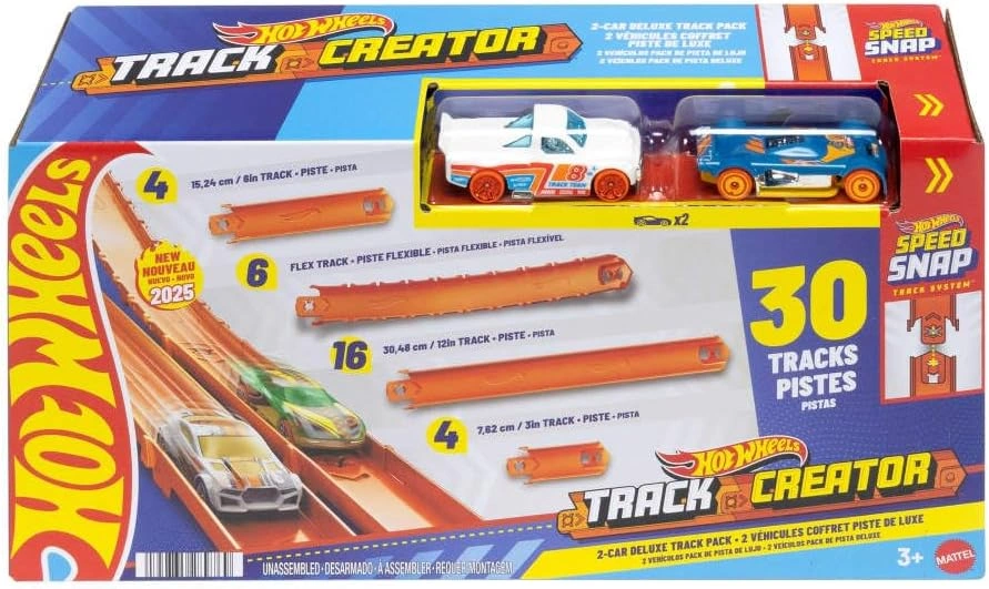 Mattel Hot Wheels Track Crator Speed Snap balení drah pro rozšíření 7,6 metrů JDW42