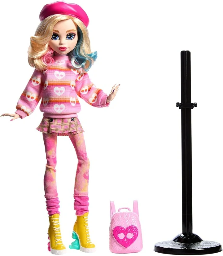 Mattel Panenka Monster High X Wednesday Enid Sinclair v růžovém outfitu HXJ05