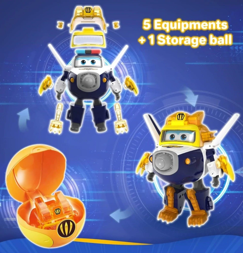Super Wings - Transformující vozidlo Paul + koula na vybavení od Alpha Group