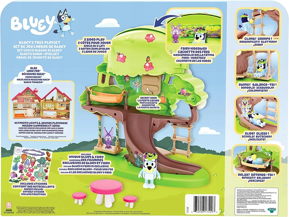 Bluey Domeček na stromě pro hraní se skluzavkou + figurky od Moose