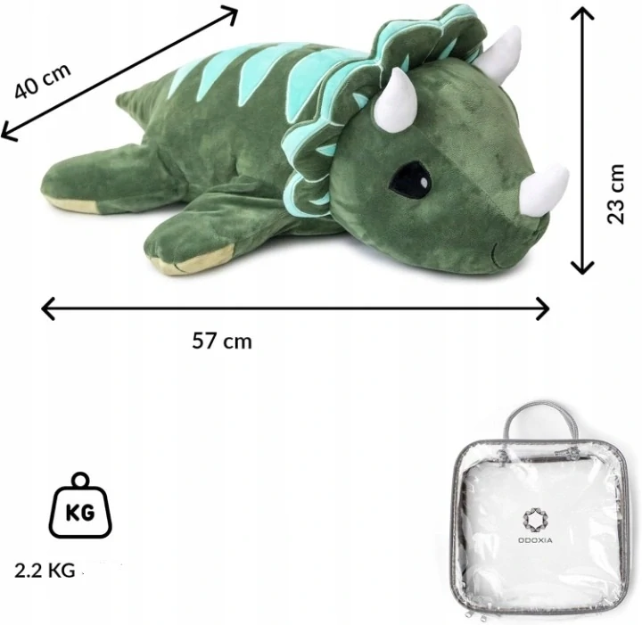 PLYŠÁK DINOSAURUS ZÁTĚŽOVÝ SNIŽUJE STRES ADHD AUTISMUS 2,2 KG