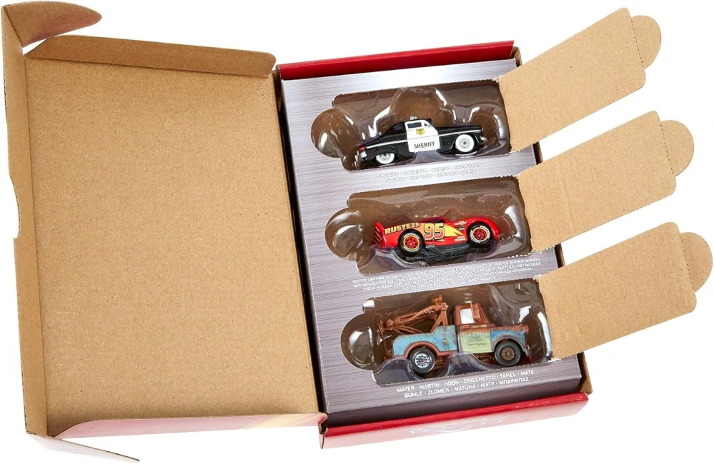Mattel Cars Auta Blesk McQueen Burák Sheriff Sada 3 kovové vozídla HBW14