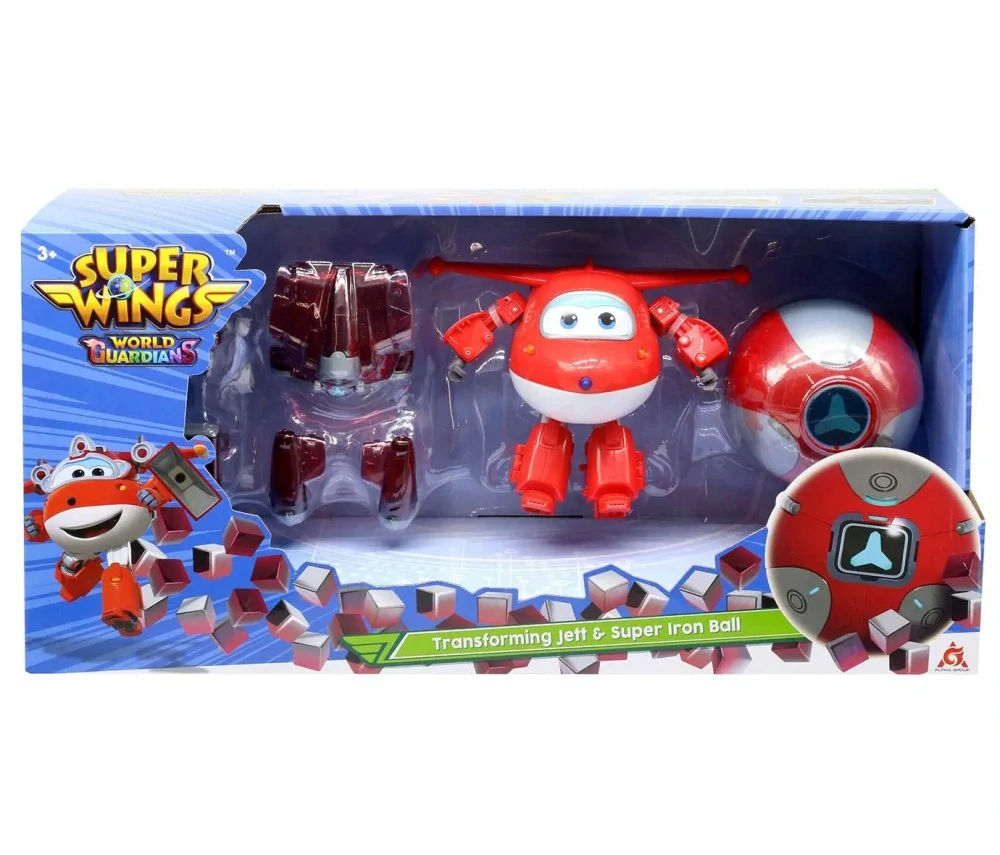 Super Wings - Transformující vozidlo Jett + koula na vybavení od Alpha Group