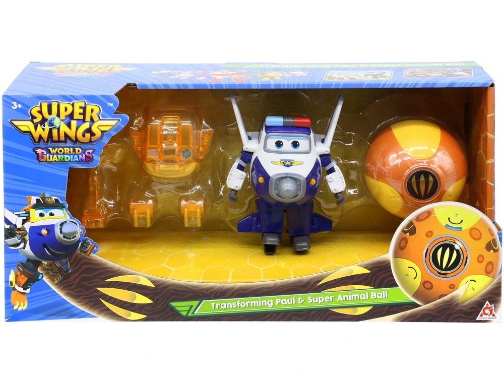 Super Wings - Transformující vozidlo Paul + koula na vybavení od Alpha Group