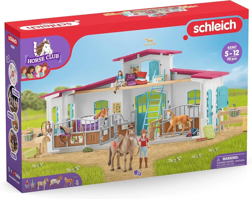 Schleich 42567 Velká Stáj s příslušenstvím u jezera - Jezdecké centrum