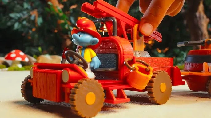 Šmoulové hasiči Šmoulí a Hasičský vůz s figurkou od Giochi Preziosi